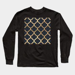 Moroccan - Navy & Gold Long Sleeve T-Shirt